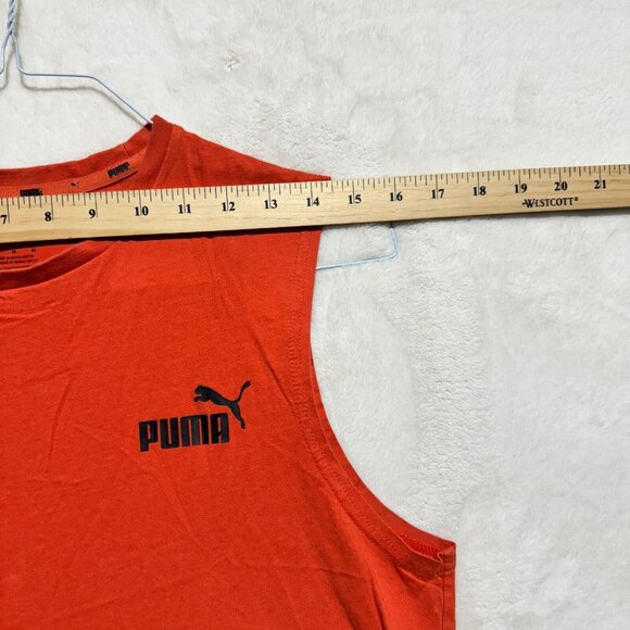 Puma Sleeveless Shirt Orange Crew Neck Men's Medium - Picture 10 of 11